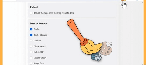 Очистка кэша и cookie